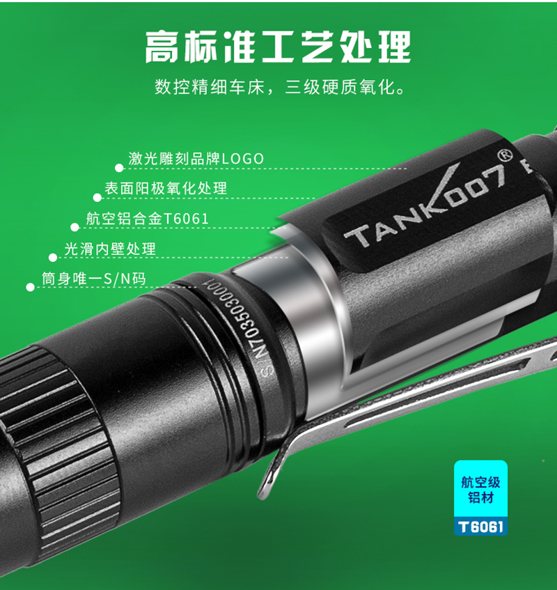 Tank007探客E13極小強(qiáng)焊AAA強(qiáng)光手電