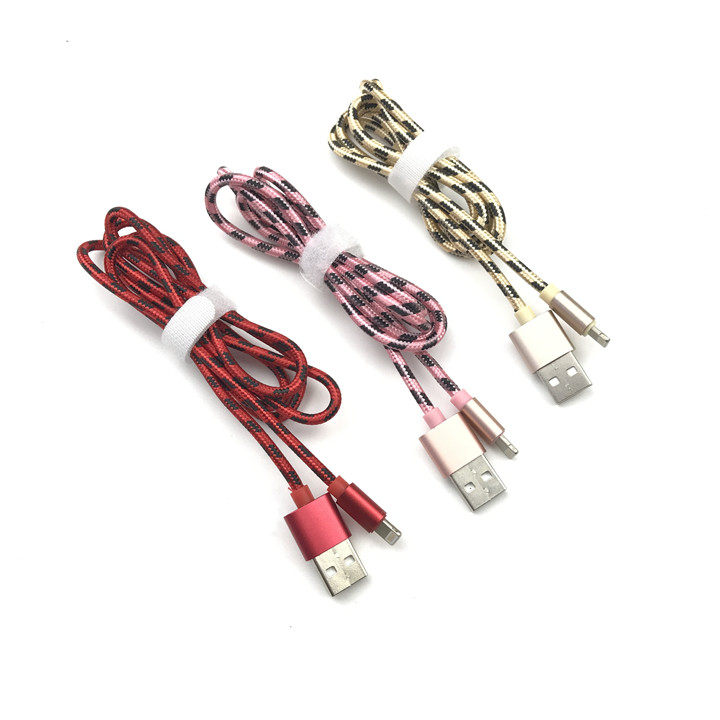 土豪金金屬編織數(shù)據(jù)線、蘋果手機(jī)數(shù)據(jù)線